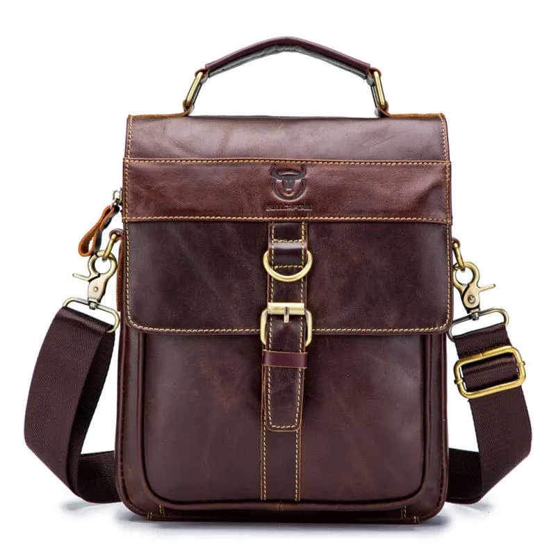 Retro Lightweight Durable Business Buckle Genuine Leather Crossbody Bags Sling Bag Handbag