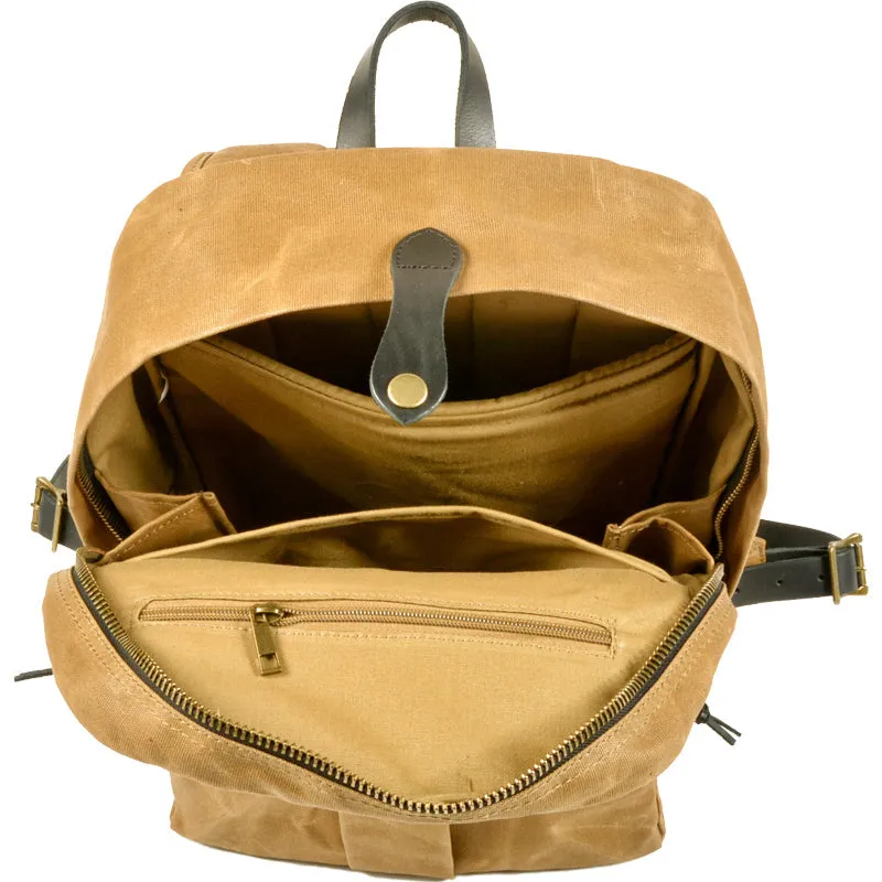 Retro Oil Wax Canvas Backpack School Bag