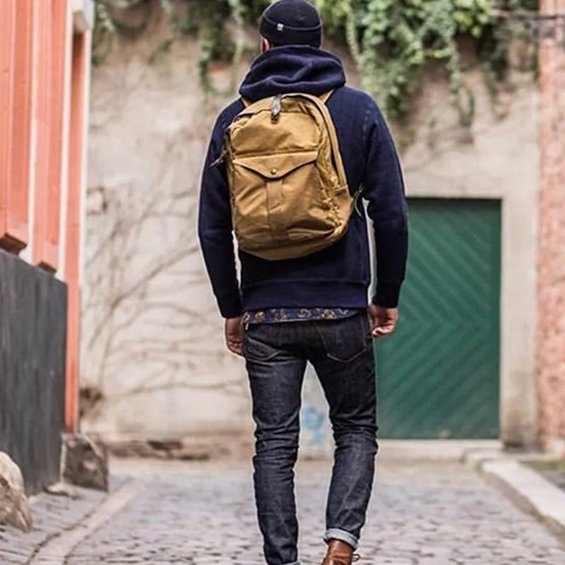 Retro Oil Wax Canvas Backpack School Bag