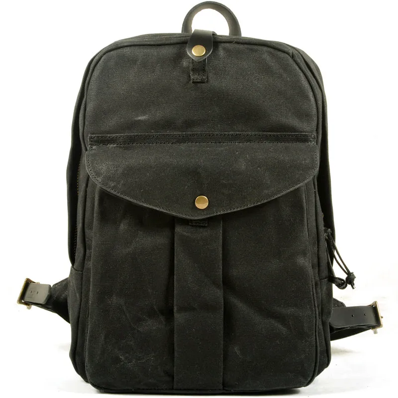 Retro Oil Wax Canvas Backpack School Bag