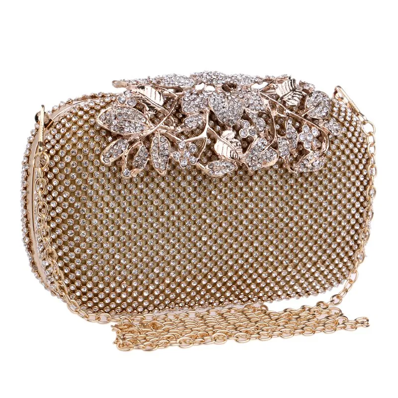 Rhinestones women evening bags crystal small day clutch with chain shoulder handbags diamonds luxury 2020 lady purse for party