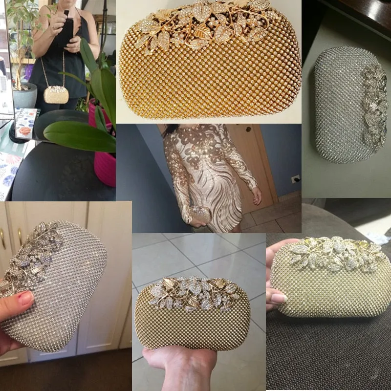 Rhinestones women evening bags crystal small day clutch with chain shoulder handbags diamonds luxury 2020 lady purse for party
