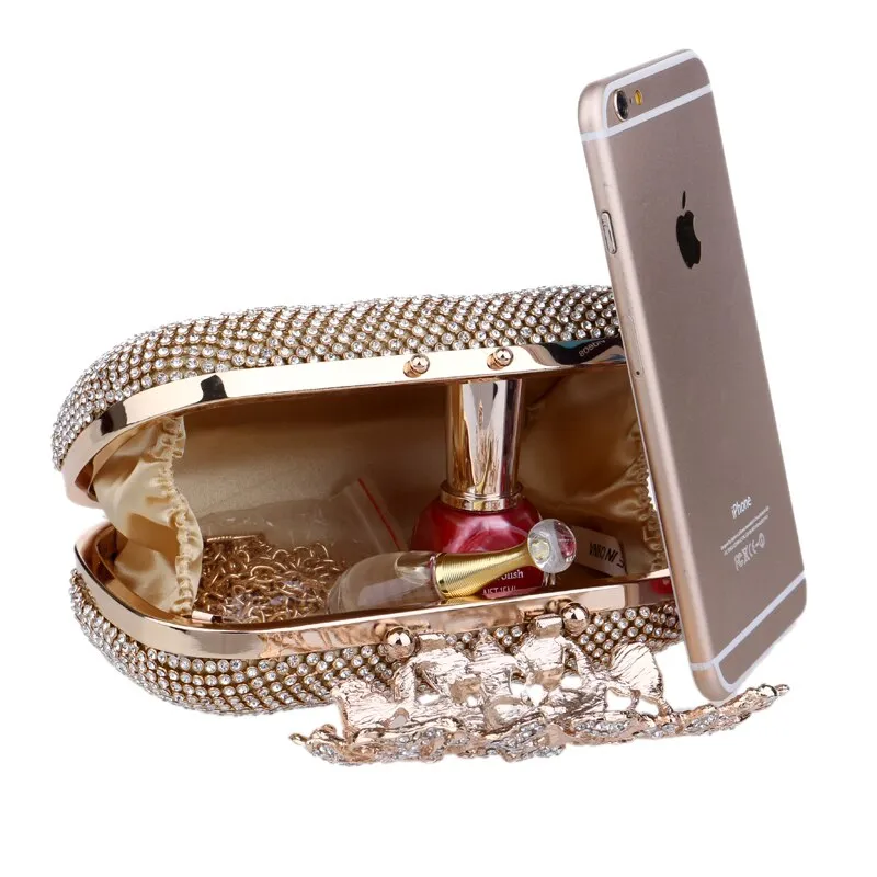 Rhinestones women evening bags crystal small day clutch with chain shoulder handbags diamonds luxury 2020 lady purse for party