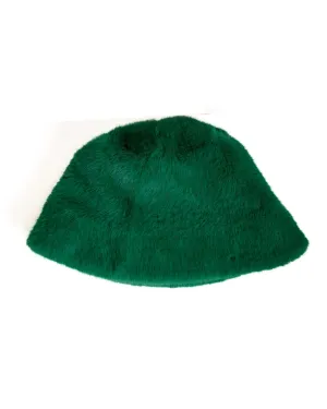 Rich Green Faux Fur Bucket Hat
