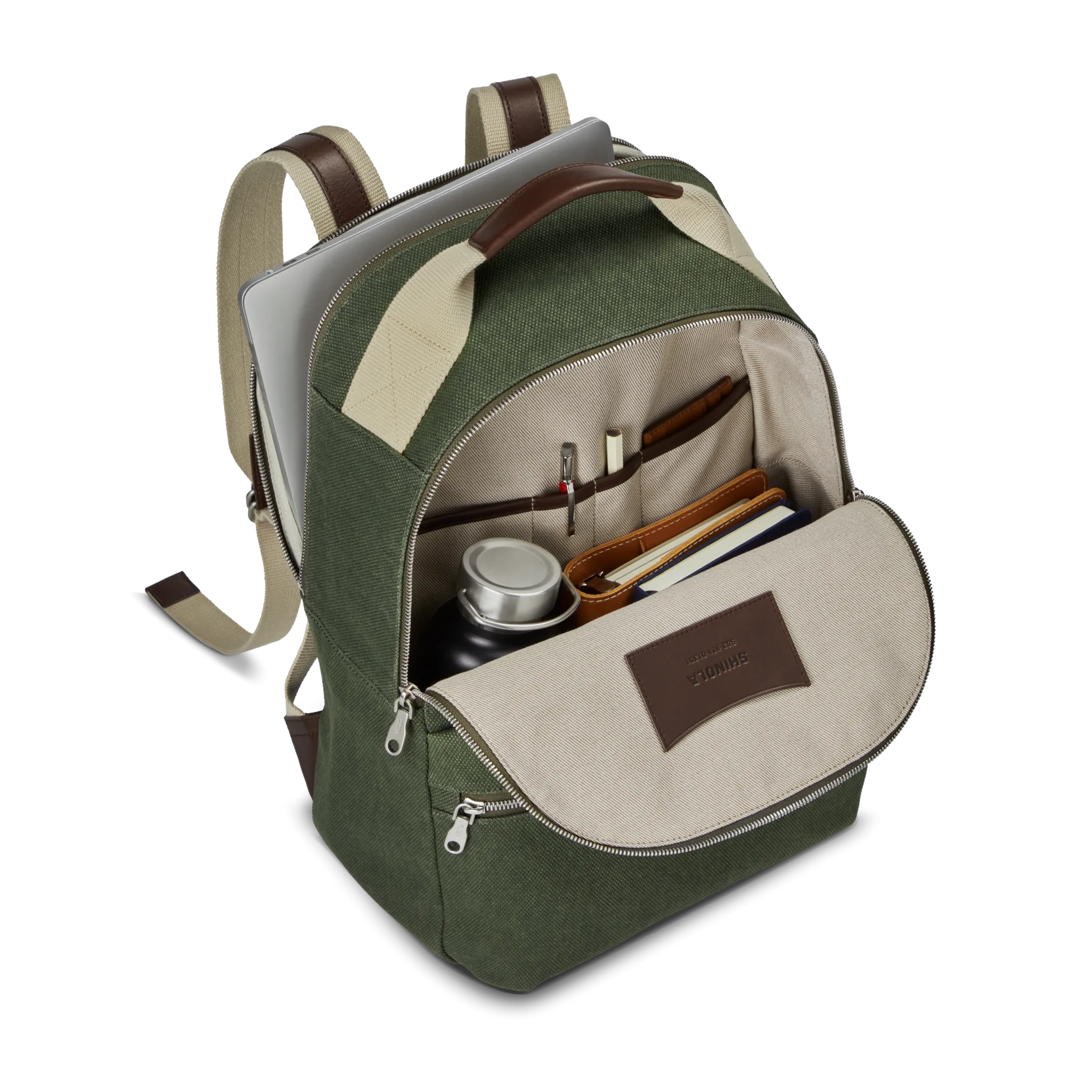 Runwell Canvas Backpack - Olive