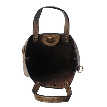 !SALE! Chocolate Brown Faux Leather NGIL Bucket Handbag