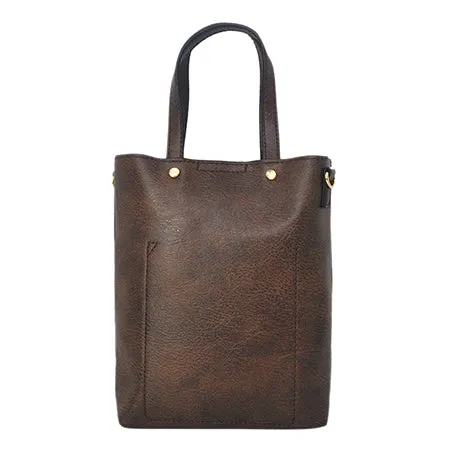 !SALE! Chocolate Brown Faux Leather NGIL Bucket Handbag