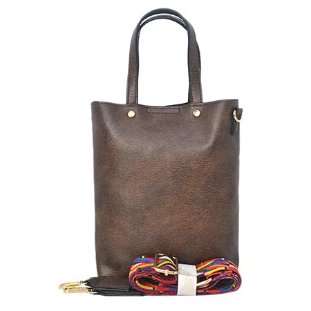 !SALE! Chocolate Brown Faux Leather NGIL Bucket Handbag