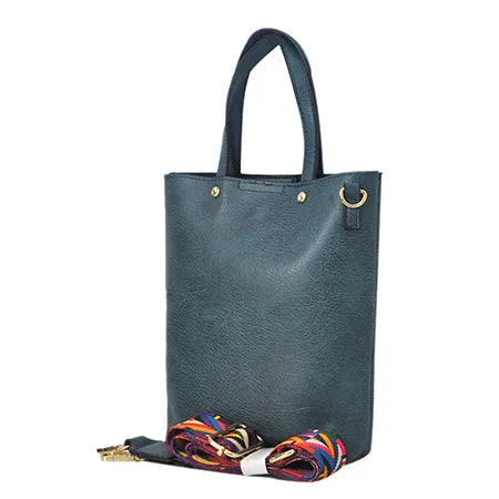 !SALE! Navy Faux Leather NGIL Bucket Handbag