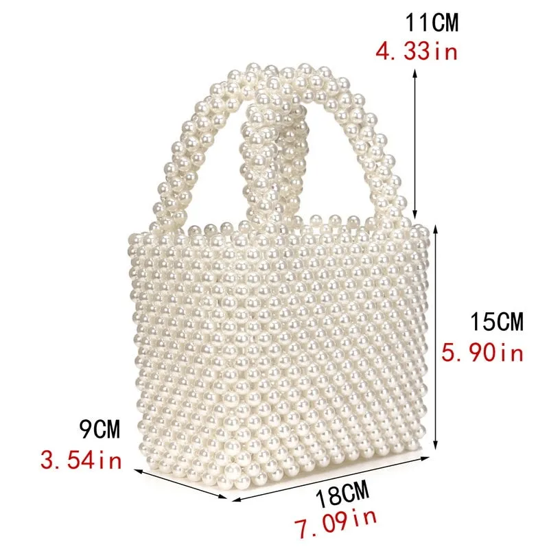 SEKUSA beaded wedding bridal evening bags hollow fashion women clutch pearl diamonds handbags shell design for party diner purse