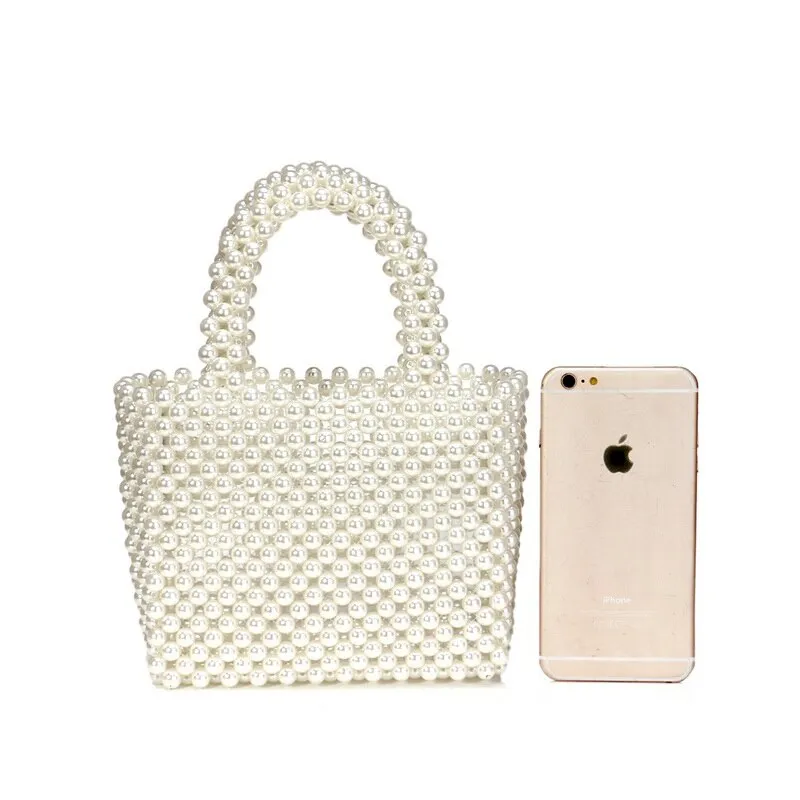 SEKUSA beaded wedding bridal evening bags hollow fashion women clutch pearl diamonds handbags shell design for party diner purse