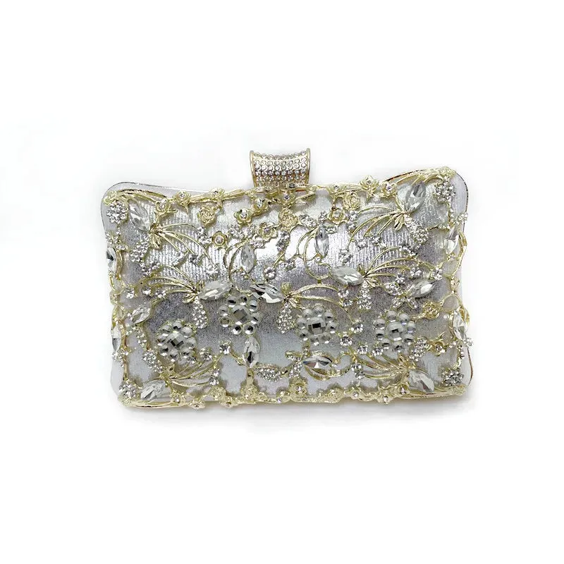 Shinny Glitter Evening Bags Rhinestone Hard-Surface Box Bags Elegant Female Wedding Shoulder Pouch Banquet Party Luxury Purse