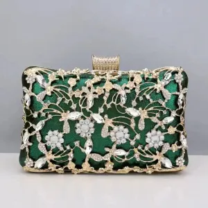 Shinny Glitter Evening Bags Rhinestone Hard-Surface Box Bags Elegant Female Wedding Shoulder Pouch Banquet Party Luxury Purse