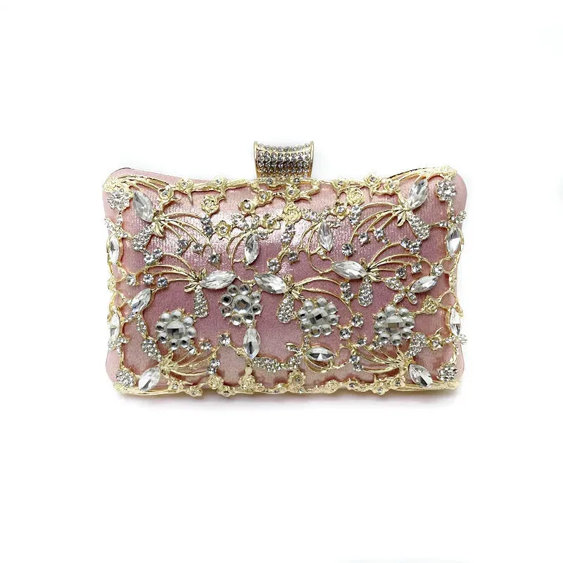 Shinny Glitter Evening Bags Rhinestone Hard-Surface Box Bags Elegant Female Wedding Shoulder Pouch Banquet Party Luxury Purse