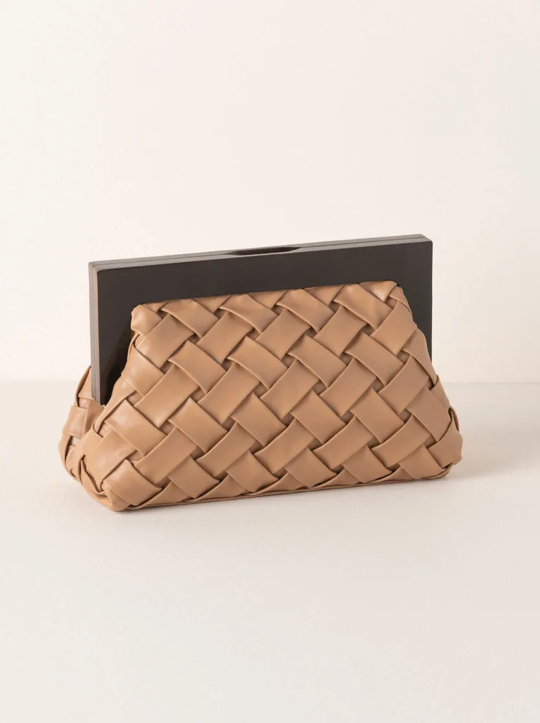 Shira Leah - Charlotte Frame Clutch - Tan