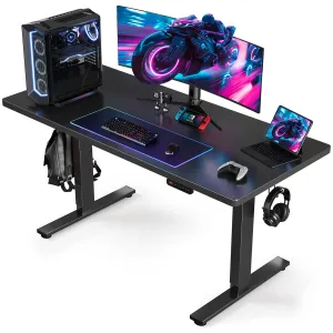 SIAGO Electric Standing Desk Adjustable - 48 x 24 Inch Sit Stand up Desk with Cable Management - 3 Memory Preset Adjustable Height Desk Computer Home Office Desk