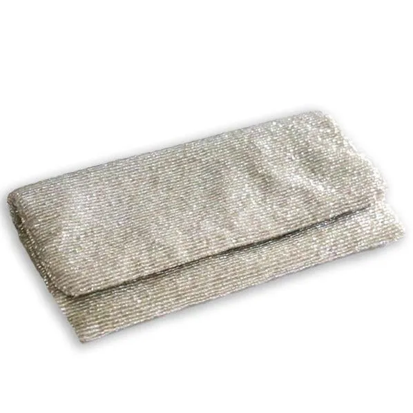 Silver Beaded Clutch