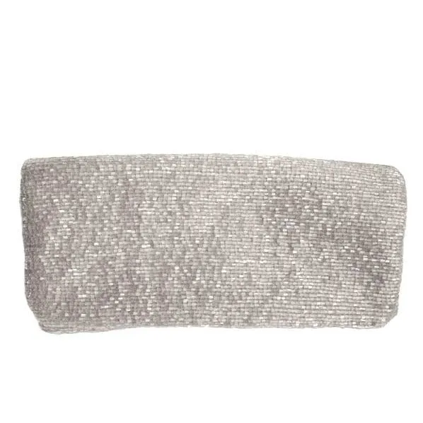 Silver Beaded Clutch