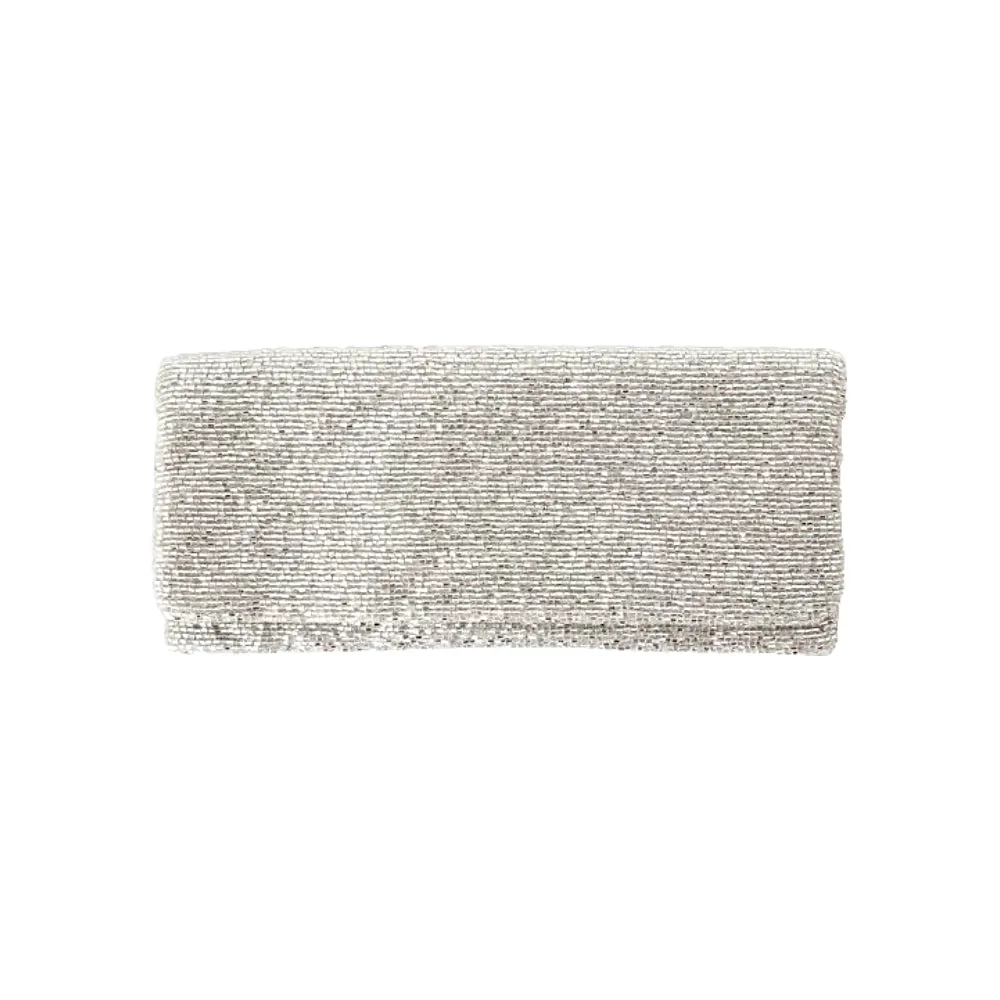 Silver Beaded Clutch