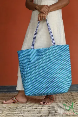 Sky Green Upcycled Plastic Oversized Tote Bag