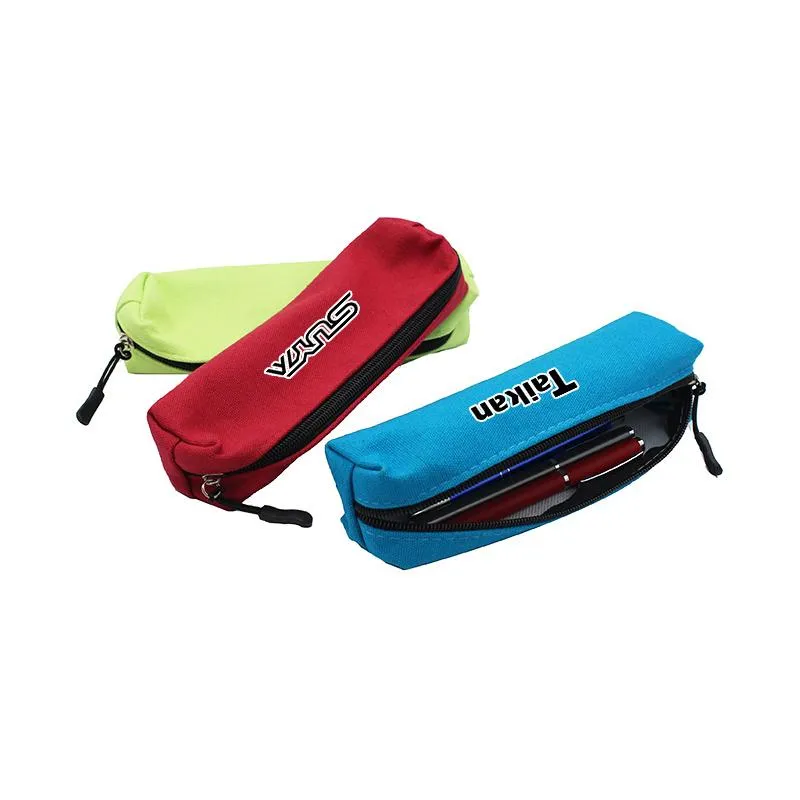 Small Rectangular Zippered Canvas Pencil Case