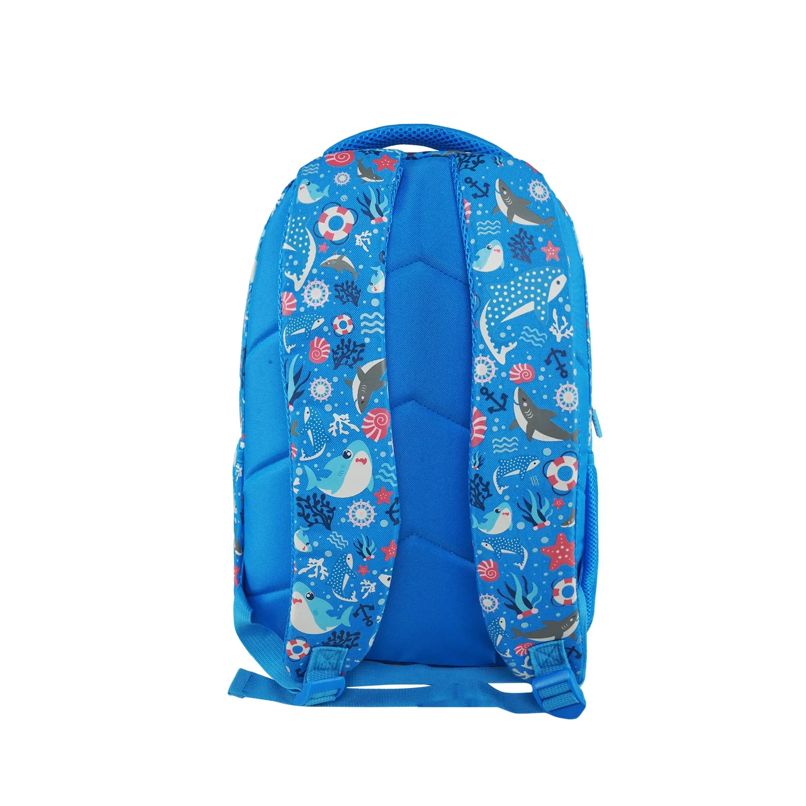 Smily Kiddos Baby Shark Backpack with SmilyTrack (16L) – Blue | Lightweight, Durable & Trackable School Bag for Kids (41 x 30 x 13 cm)