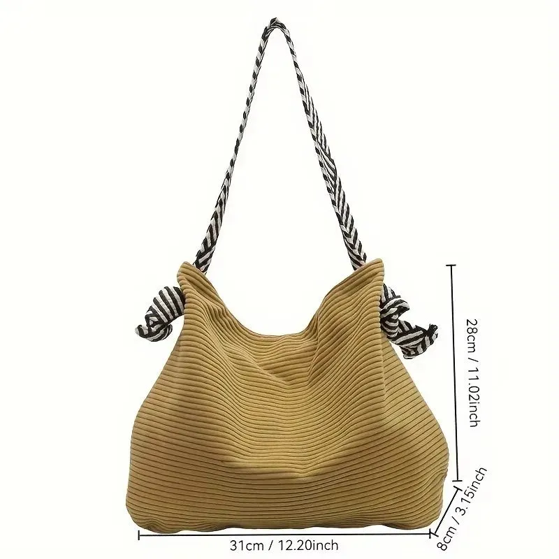Soft Velvet Fabric Handbag with Wide Strap | Casual Everyday Style