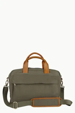 Solid Canvas Laptop Bag With Sling