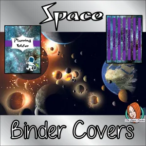 Space Classroom Themed Folder / Binder Covers