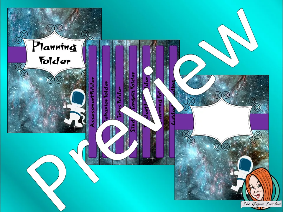 Space Classroom Themed Folder / Binder Covers