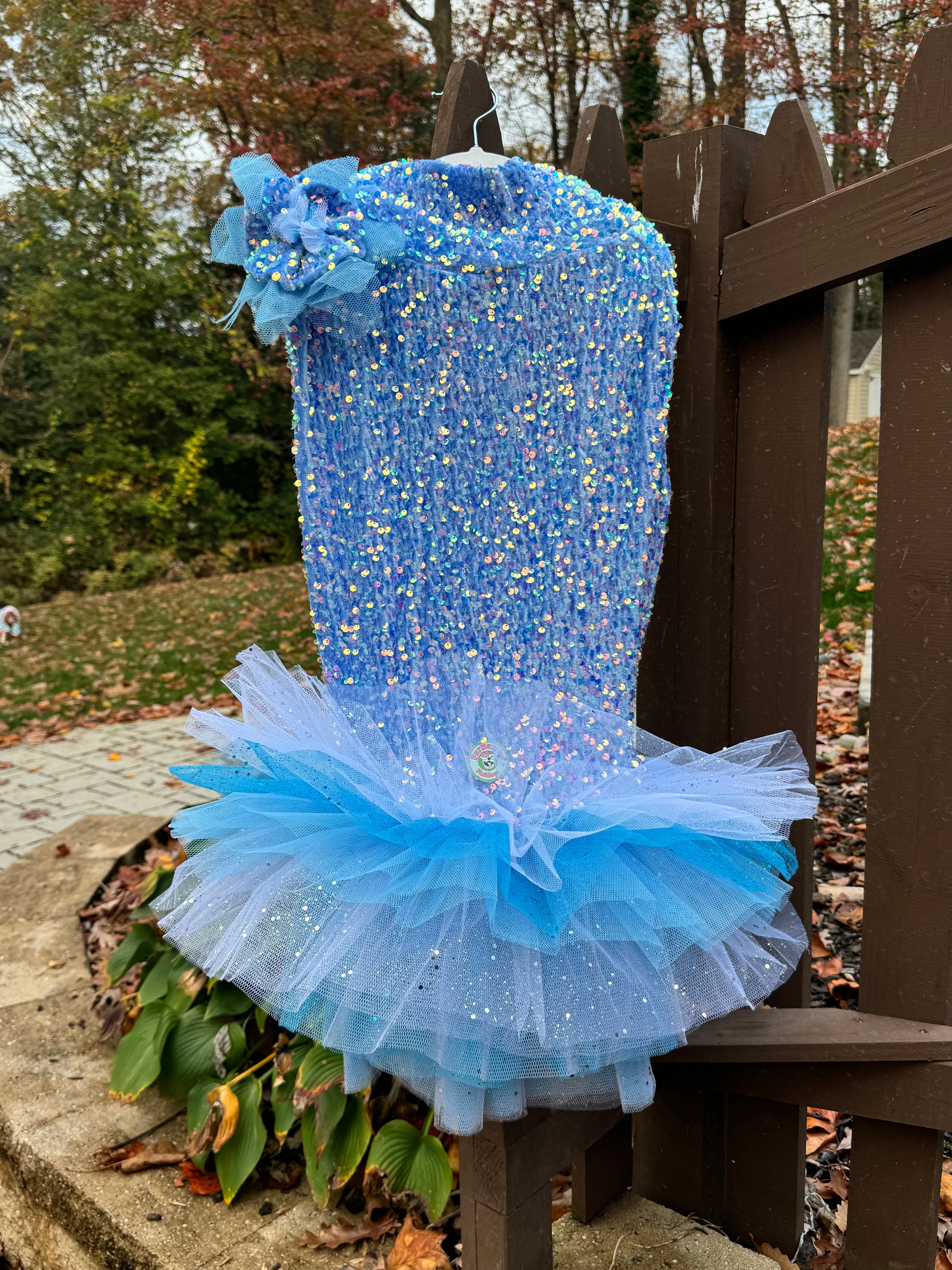 Sparkly Frozen Winter Magic Dog Dress