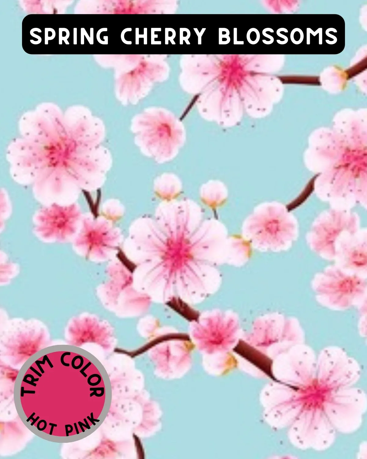 Spring Cherry Blossoms - Dog Pajama with Hot Pink Neck & Trim/Sleeves