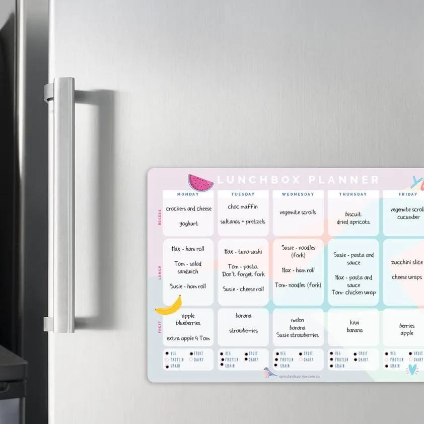 Sprout and Sparrow Write On A4 Magnetic Lunchbox Planner
