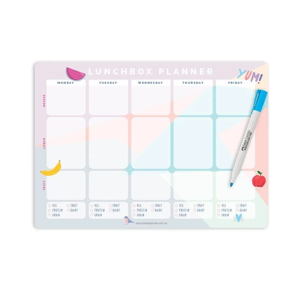Sprout and Sparrow Write On A4 Magnetic Lunchbox Planner