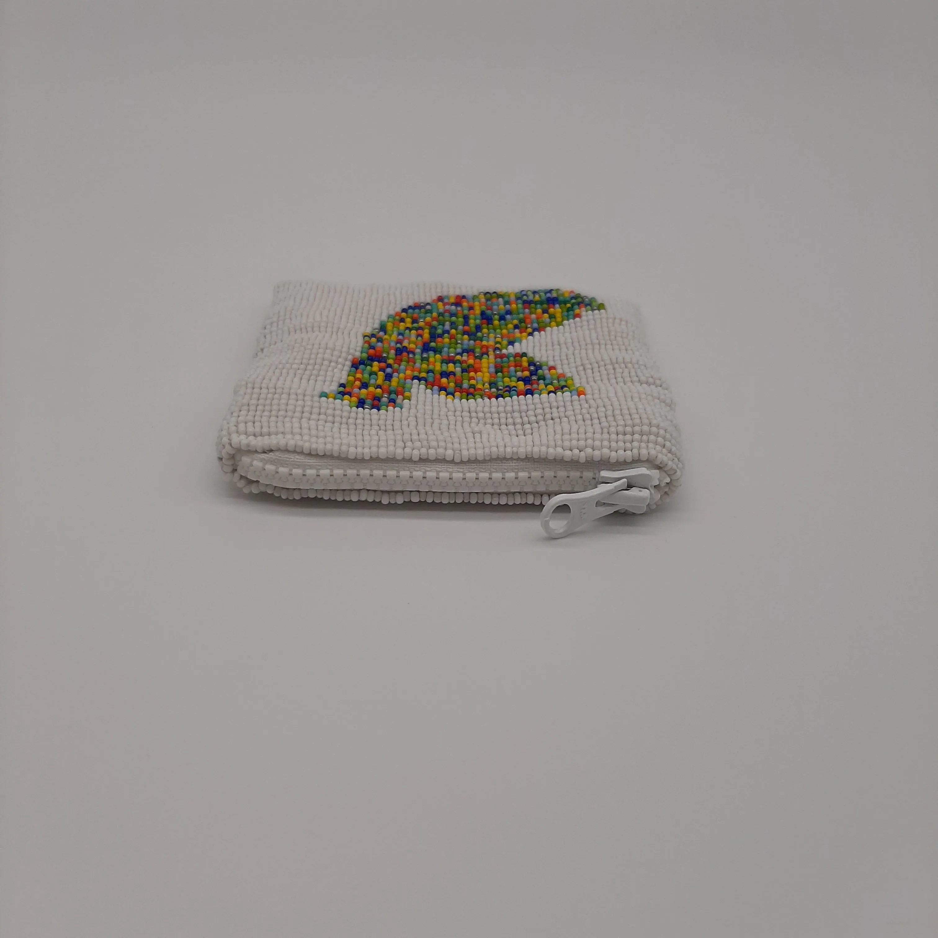 Square Glass Bead Coin Purse - DOVE