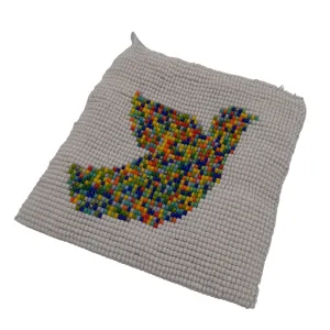 Square Glass Bead Coin Purse - DOVE