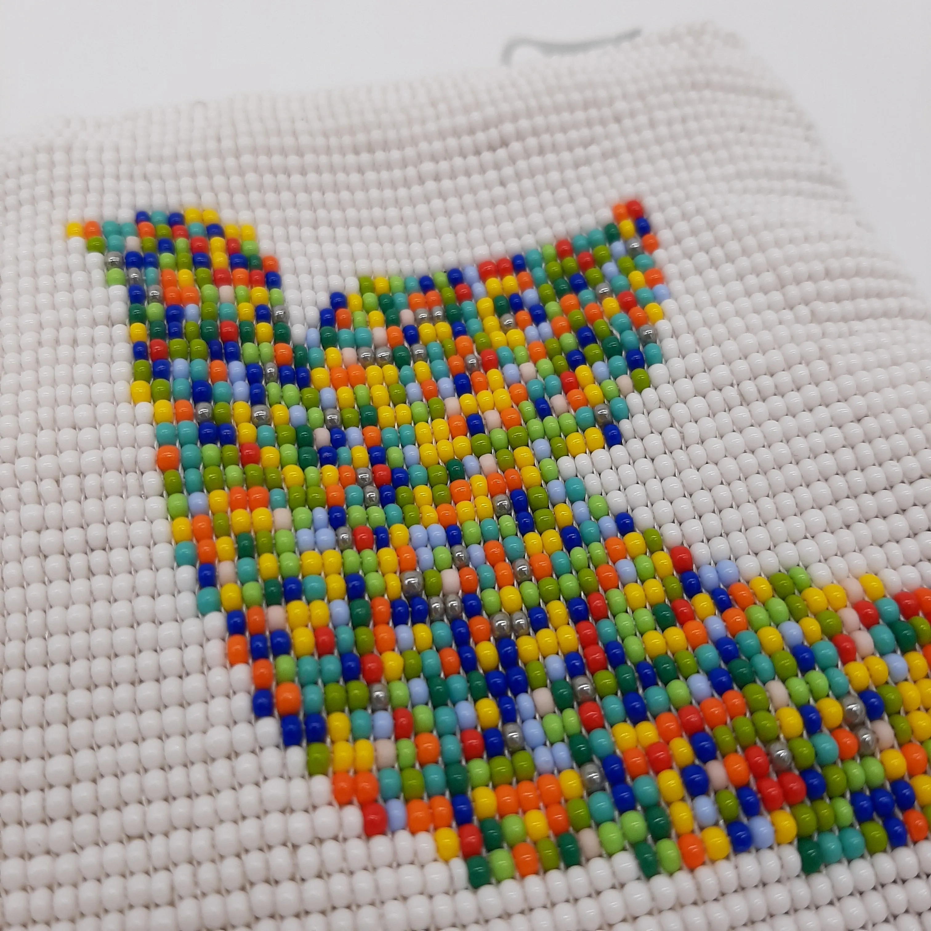Square Glass Bead Coin Purse - DOVE