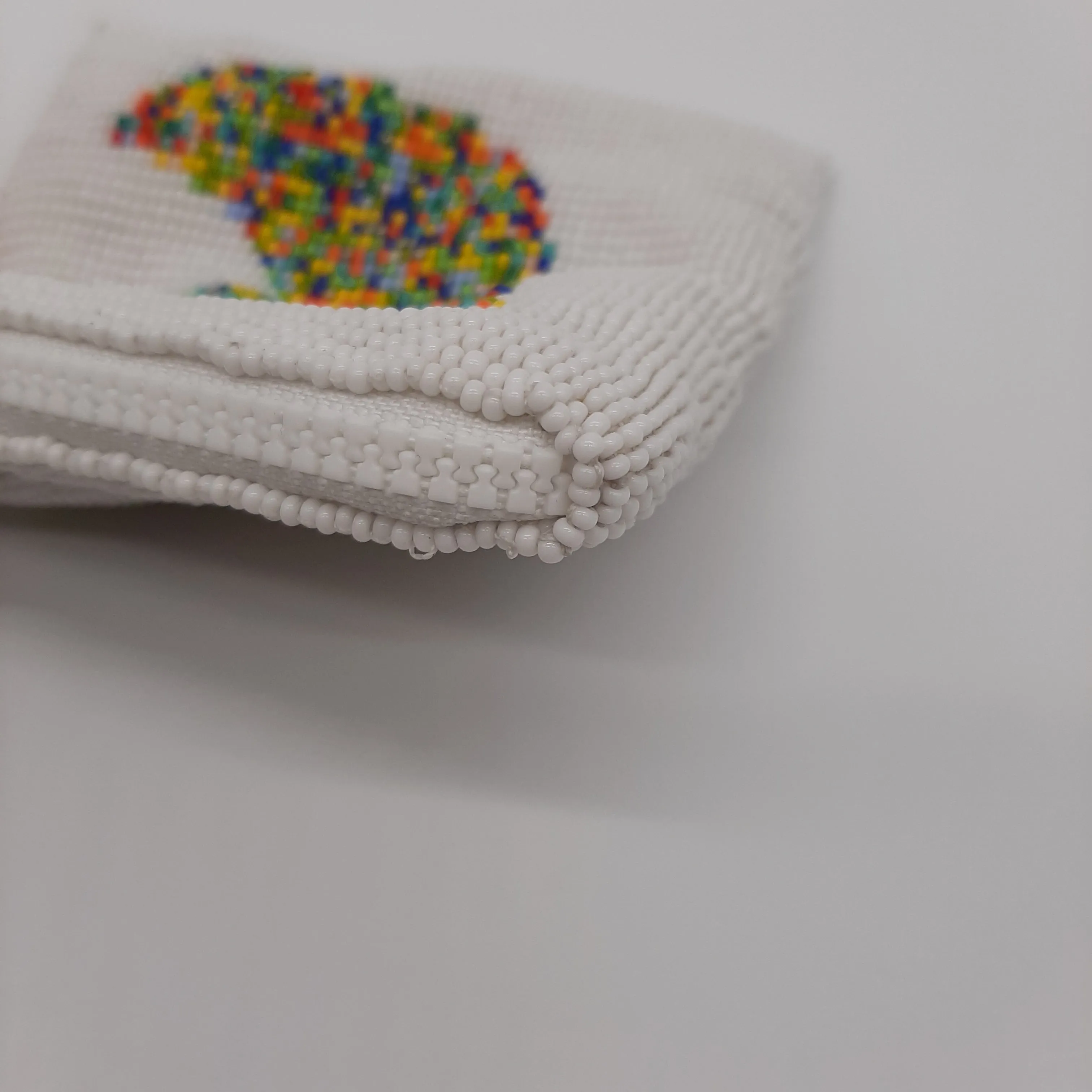 Square Glass Bead Coin Purse - DOVE