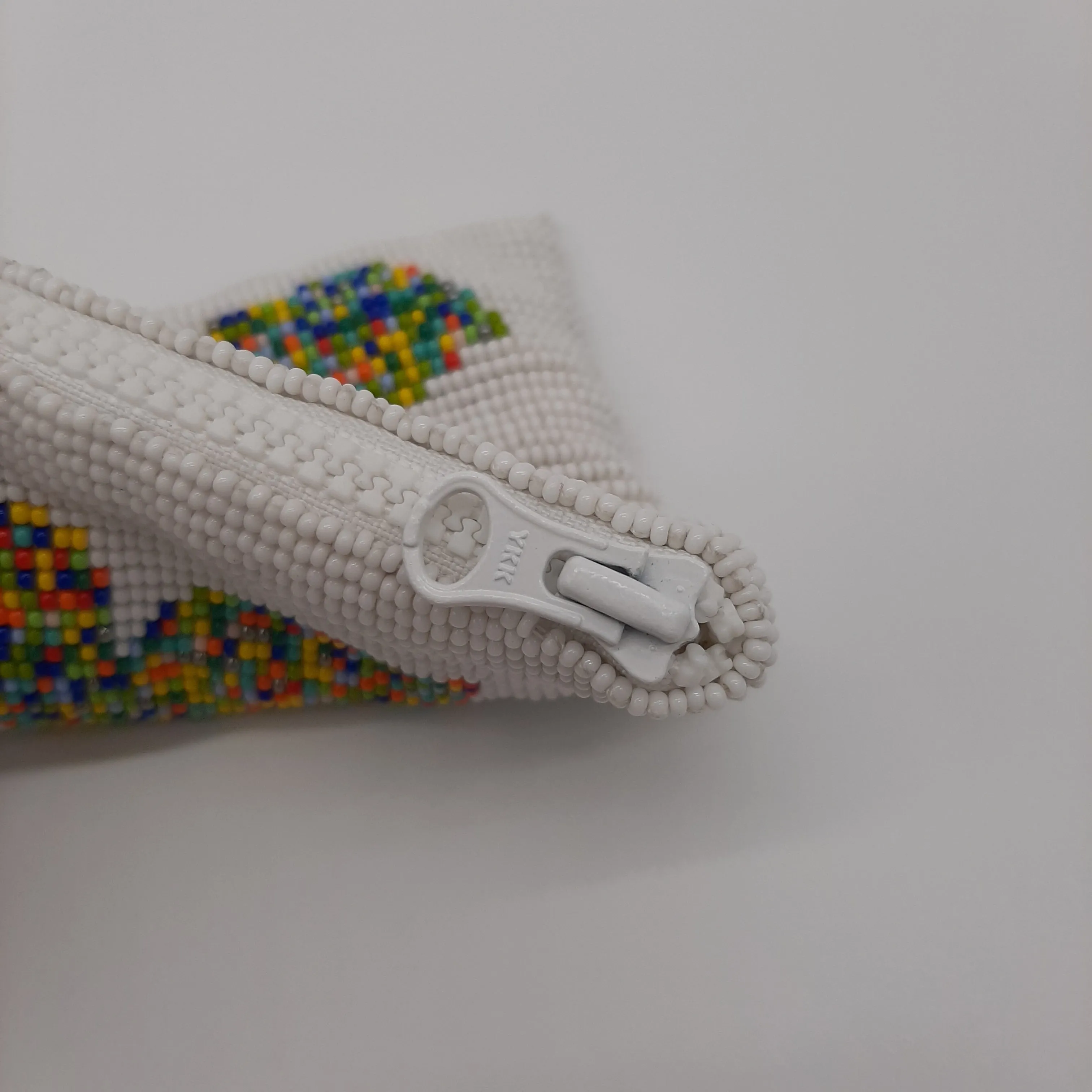 Square Glass Bead Coin Purse - DOVE