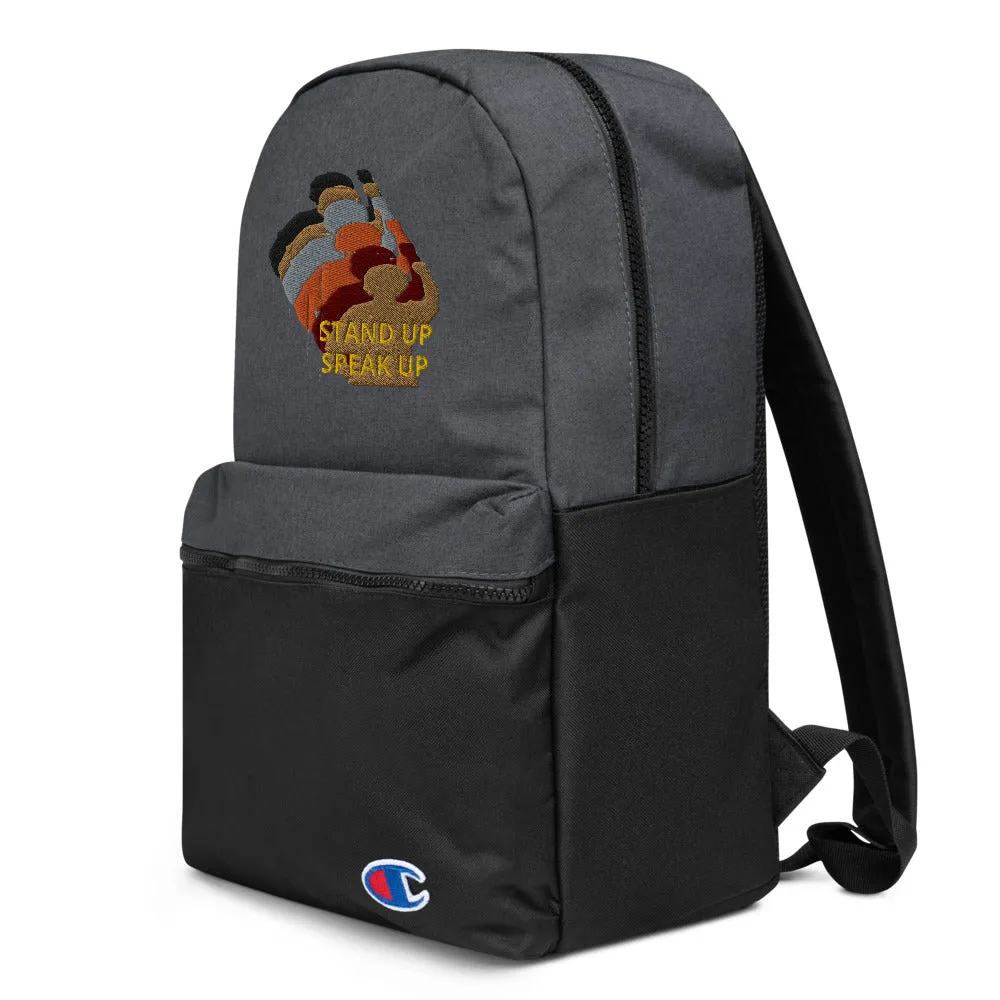 Stand Up-Speak Up Embroidered Champion Backpack