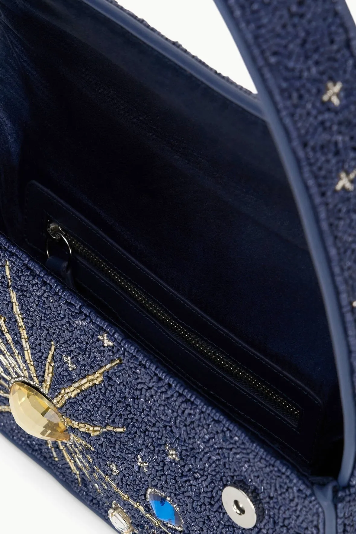 Staud Tommy Beaded Bag in Navy Celestial