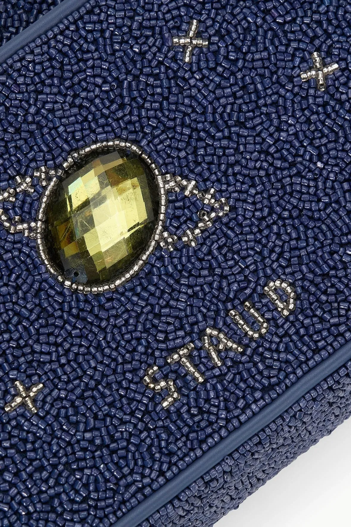 Staud Tommy Beaded Bag in Navy Celestial