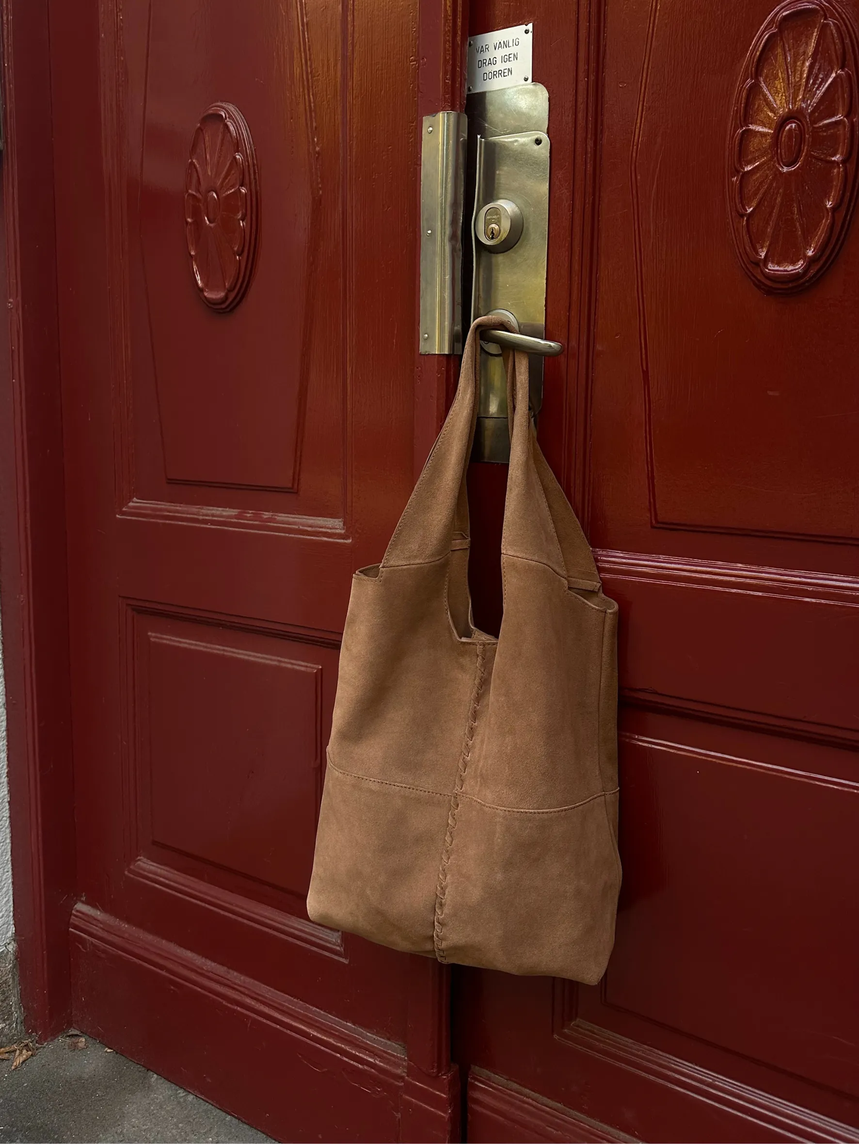 Suede Demi Bag - Brown