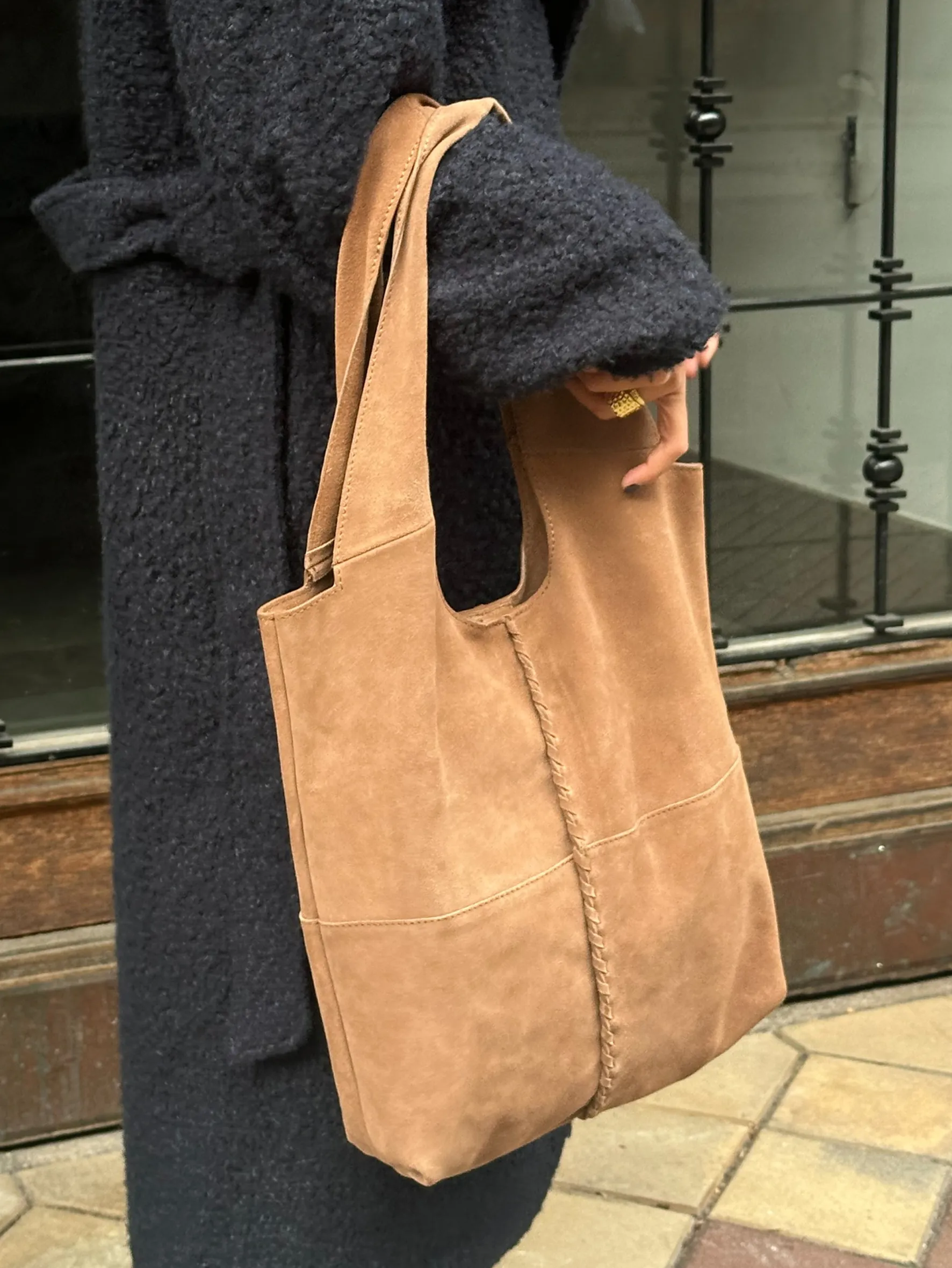 Suede Demi Bag - Brown