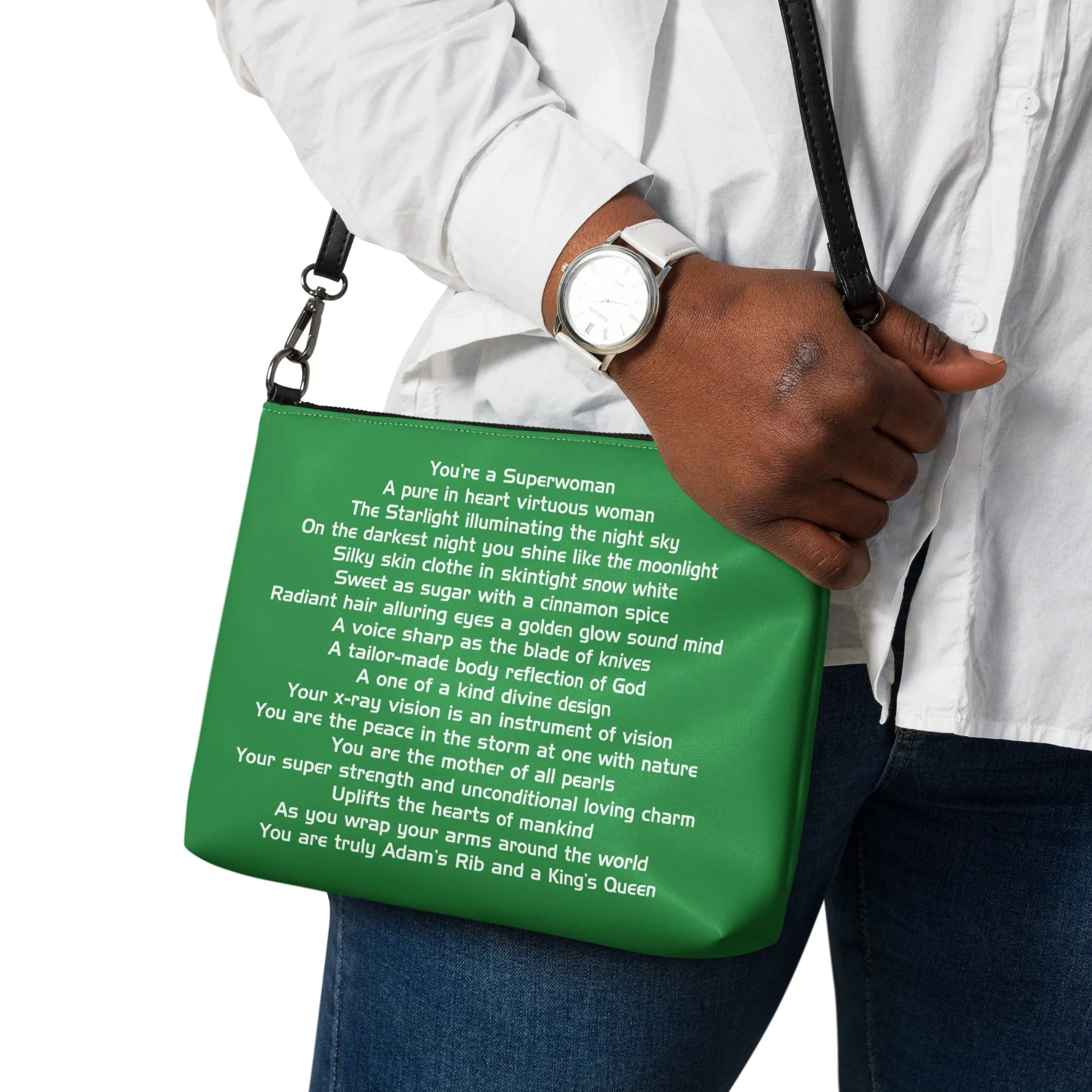 SUPERWOMAN BY XCLUSIF POETIX GREEN & WHITE Crossbody bag