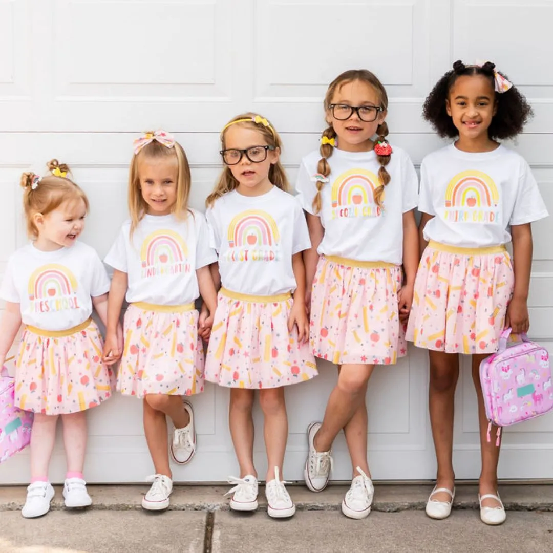 Sweet Wink Pencil Rainbow Preschool S/S White Tee