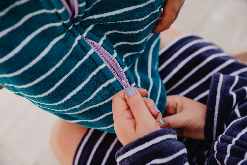 Swim Hoodie Turquoise Waters with Purple Trim - Babies   Tots