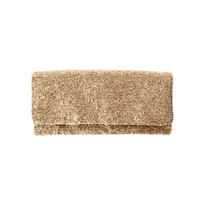 Taupe Beaded Clutch