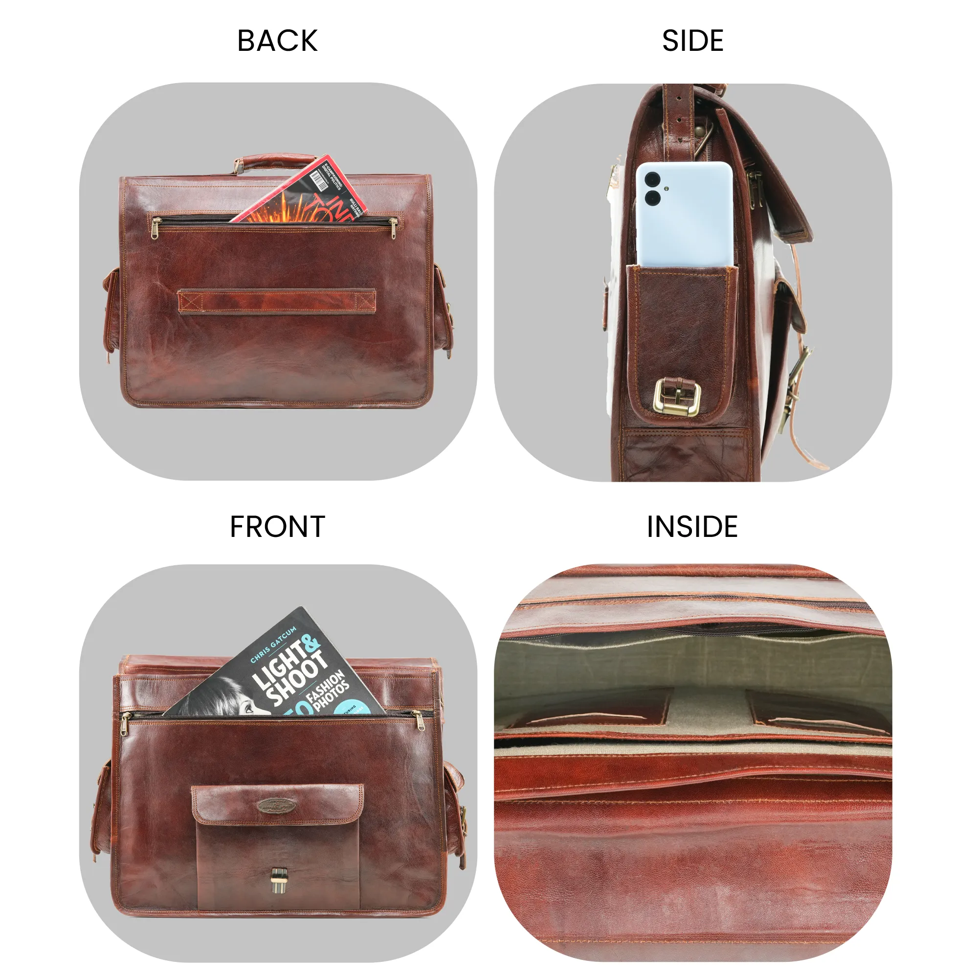 The Beacon Vintage Leather Messenger