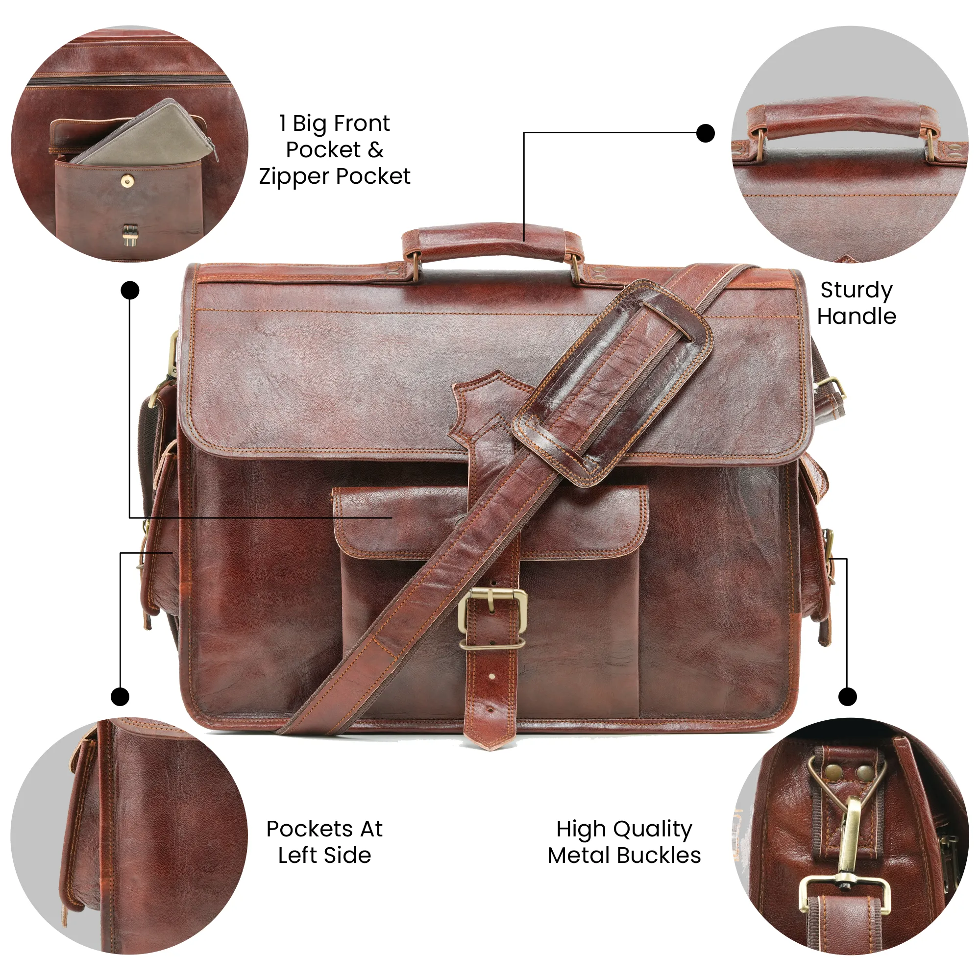 The Beacon Vintage Leather Messenger